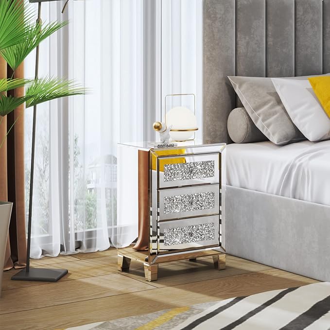 VINGLI Mirrored Nightstand - Image 2