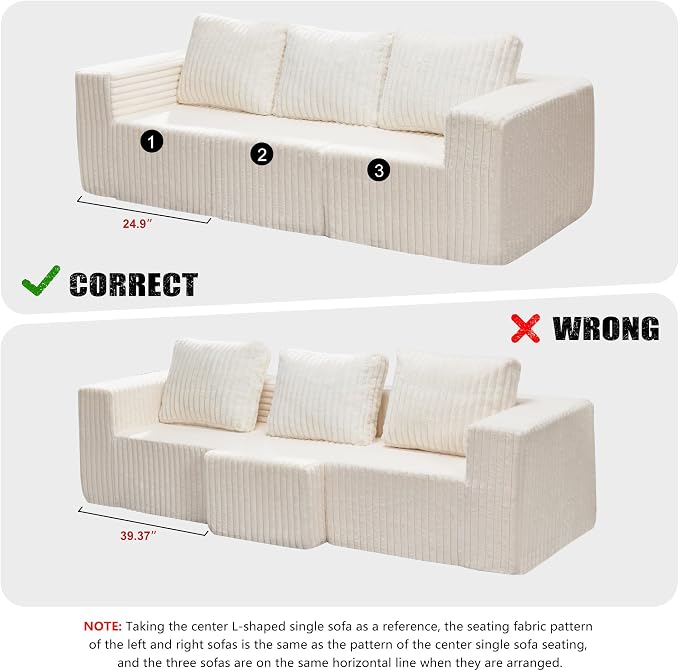 Hobestluk Modular Sectional Sofa Memory Foam Couch Oversized Sectional Sofa - Image 4