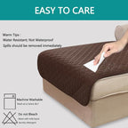 U-NICE HOME Sectional Couch Cover Chaise Lounge Cover, Chocolate | Washable - Image 3