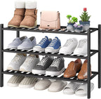 viewcare 3-Tier Black Bamboo Shoe Rack by VIEWCARE