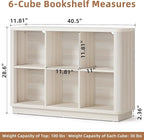 Joaxswe 6 Cube Bookcase, Wood Low Floor Standing Bookshelf - Image 2