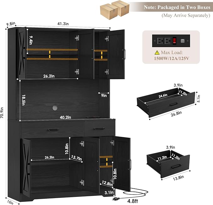 HOSTACK 71" Pantry Cabinet - Image 3