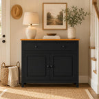 From the Tree Furniture 44" Wide Black & Pine Top Solid Pine Shaker Sideboard - Image 8