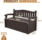 Devoko 80 Gallon Storage Bench Deck Box Lockable - Image 3