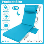 Wenqik 2 Pcs Outdoor Chaise Lounge Cushion - Image 3