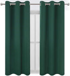 Green Blackout Curtains 40 x 63 Inch Length/Set of 2 Curtain Panels/Thermal - Image 2