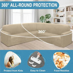 HDCAXKJ Corner Sectional Couch Covers Velvet Stretch L Shape Sofa Cover Soft - Image 5