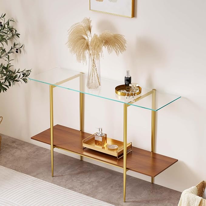 LumFurn Extra Large Glass Console Table by LumFurn