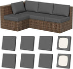 8Pcs Outdoor Cushion Covers, Stretch Patio Furniture Couch Chair Slipcovers | by VORSHAPE