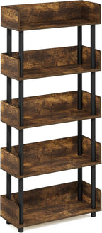 Furinno TURN-N-TUBE 5-Tier Display Shelf, Storage Shelves, Book Shelf, Open - Image 5