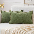 MIULEE Decorative Lumbar Throw Pillow Covers 12x20 Inch Sage Green 2 Pack | by MIULEE
