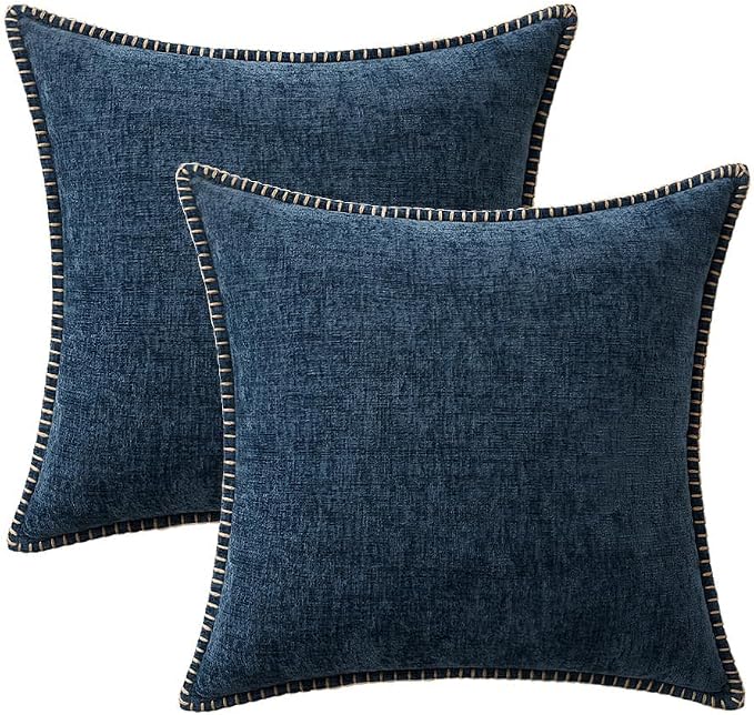 MIULEE Decorative Couch Throw Pillow Covers 18x18 Inch Dark Blue 2 Pack | - Image 8