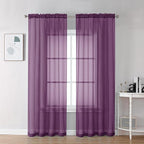 Chyhomenyc Plum Sheer Curtains 78 Inches Long 2 Panels Set by Chyhomenyc