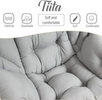 Tiita Lazy Chair with Ottoman, Light Grey Modern Large Accent Chair, Comfy - Image 3