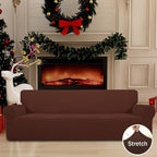 Easy-Going Stretch 4 Seater Oversized Sofa Couch Cover Coffee | 1-Piece Extra - Image 2