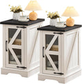 Joaxswe Narrow Night Stand Set 2, Farmhouse Side End Table by Joaxswe