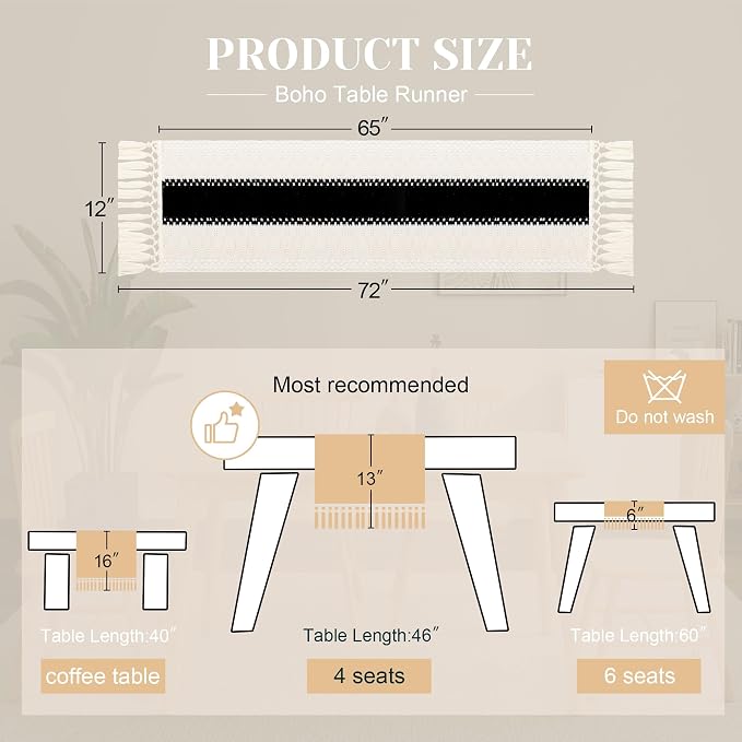 FEXIA Boho Table Runner for Summer Home Decor - Image 3