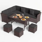 LOUVIXA 7 Pieces Patio Furniture Set, Outdoor Patio Furniture, Wicker - Image 9