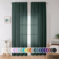 Green Sheer Curtain 96 Inches Long 2 Panels Set by OWENIE