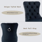 KCC Velvet Dining Chairs Set of 6, Upholstered High-end Tufted Dining Room Chair - Image 5