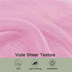 Sheer Pink Curtains, Sheer Curtains 63 inch Length 2 Panels Set, Rod Pocket - Image 5