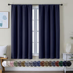 Simplebrand Ava Navy Blue Blackout Curtains by Simplebrand