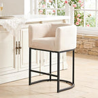 ClinQ 26" H Counter Height Bar Stools Set of 1, Modern Barrel Counter Stools by ExperienceExquisiteLife