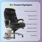 Serta Lautner Executive Home Office Desk Chair, Ergonomic High-Back - Image 3