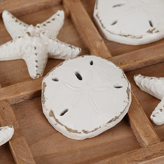 NIKKY HOME Beach Tic Tac Toe for Fun Starfish Sand Dollar Coastal House Coffee - Image 2