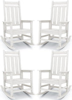 KINGYES Oversized Outdoor Rocking Chair Set of 4, All-Weather Patio Rocking by KINGYES