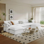 Waterproof Cloud Couch, 6 Seat U Shape Stain Resistant Modular Sectional Sofa by Gtilzria