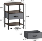 SUPERJARE Nightstand Set of 2, Bed Side Tables - Image 3