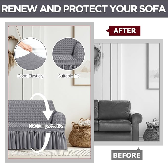 Fanfanwin 3 Pcs Sofa Slipcover Set - Image 5