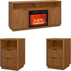 3-Piece Fluted Living Room Set Includes 2 Fluted Night Stand by PATIOCHIC
