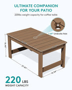 SERWALL 3 Pieces Patio Adirondack Bench Set, 2 Folding Adirondack Bench & 1 - Image 3