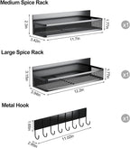 Aufworld Magnetic Spice Rack for Refrigerator, 3 Pack Magnetic Shelf, Moveable - Image 2