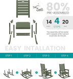 SERWALL Outdoor Rocking Chair, Oversized Rocking Chair - Image 5