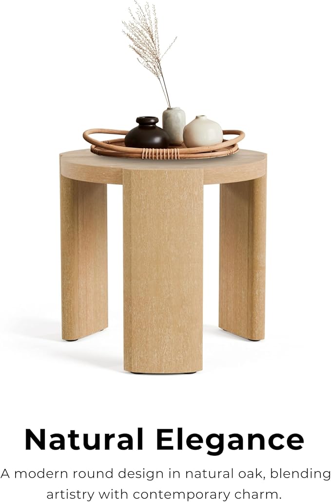 Furniture of America Carys Modern Solid Wood 20-inch Round End Table - Image 5