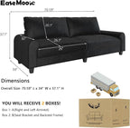EASE MOOSE 70.6" Velvet Loveseat Sofa, Soft Deep Seat Couches - Image 2