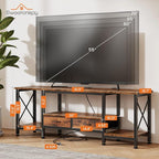 DUMOS 63” TV Stand with Power Outlets, Entertainment Center - Image 3
