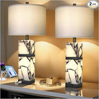 Scenekoy 27" Alabaster Table Lamps Set of 2 by SCENEKOY