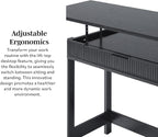 Walker Edison Transitional Style Furniture, Reeded Detail, Lift-Top Desk - Image 11