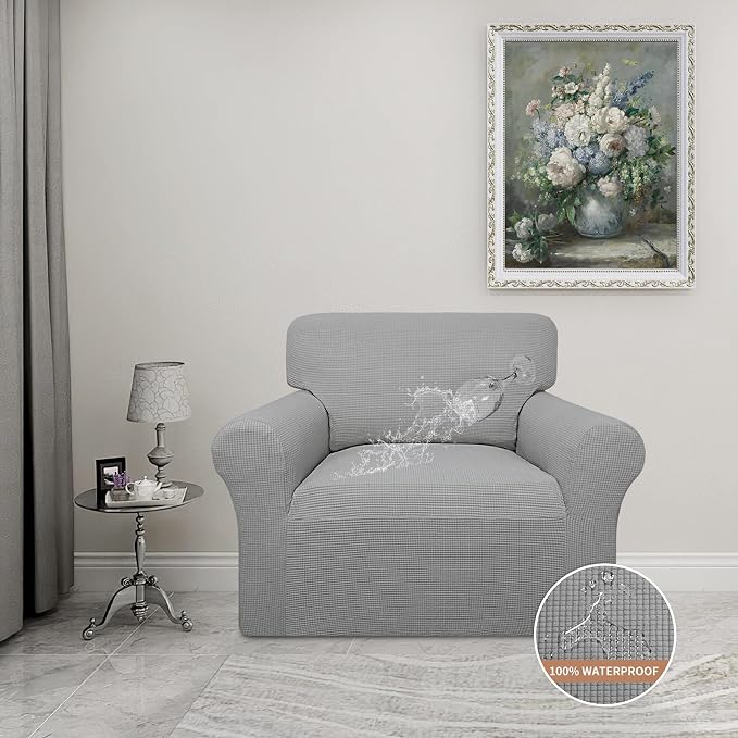 Easy-Going 100% Waterproof Chair Couch Cover, Stretch Jacquard Sofa Cover | - Image 2