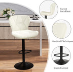 Nalupatio Modern Bar Stools Set of 4, Adjustable Faux Leather Upholstered - Image 4
