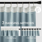 MIULEE Slate Blue Back Tab Blackout Curtains 52x108 Inch Long 2 Panels Set | - Image 3