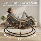 SWITTE Outdoor Papasan Rocking Chair, Oversized Patio Egg Chair - Image 4