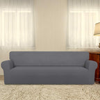 PureFit Stretch Couch Covers for Sofa 4 Seater Slipcovers Gray | 1-Piece Sofa - Image 2