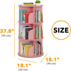 SpaceAid 3 Tier Rotating Bookshelf Tower, Spinning Bookcase Lazy Susan - Image 2