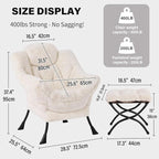 Tiita Lazy Chair with Ottoman, Comfy Leisure Sofa Armchair with Ottoman - Image 2