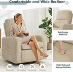 Swivel Rocker Recliner, Oversized Manual Nursery Glider Rocking Recliner Chair - Image 8